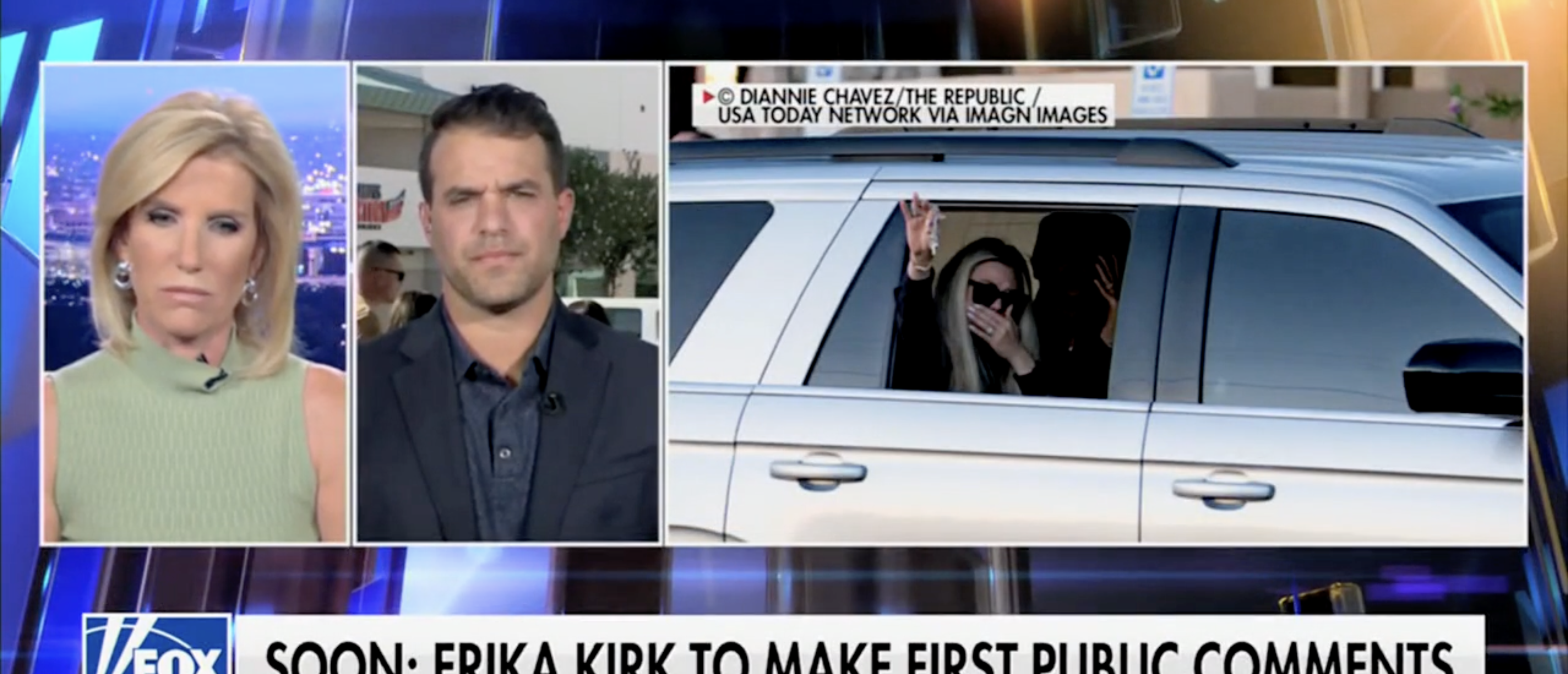 Andrew Kolvet on "The Ingraham Angle" discussing Erika Kirk [Screenshot/Fox News/"The Ingraham Angle"]